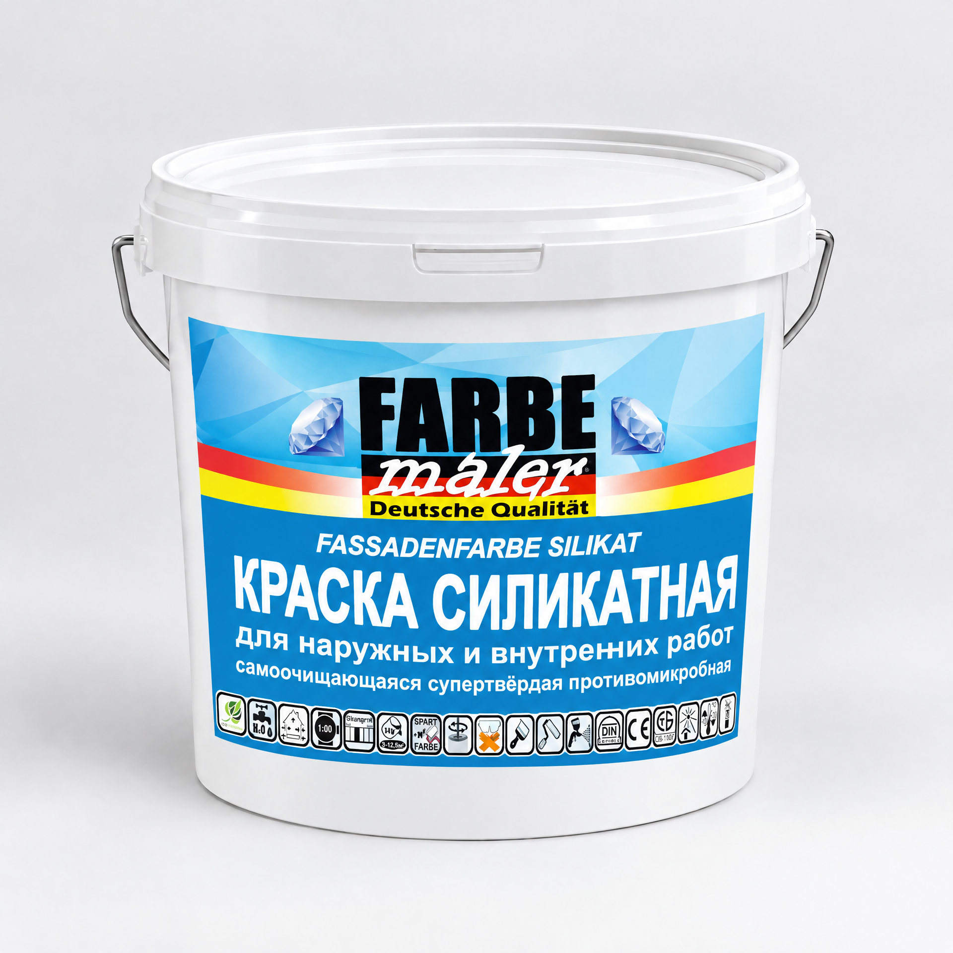 Силикатная фасадная краска ВД-АК-104  "FARBE MALER"