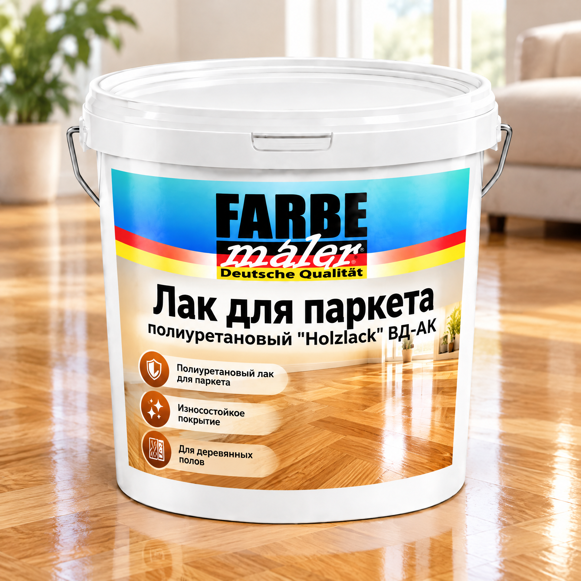 Лак для паркета полиуританновый "Holzlack" ВД-АК